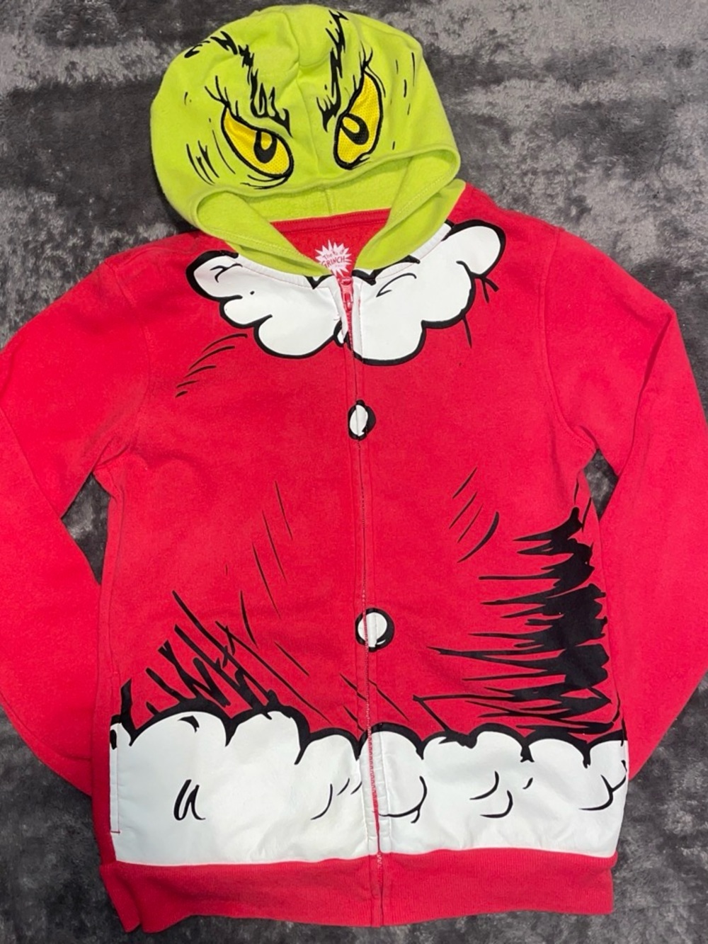 Kids Red & Green Holiday Graphic Zip Hoodie